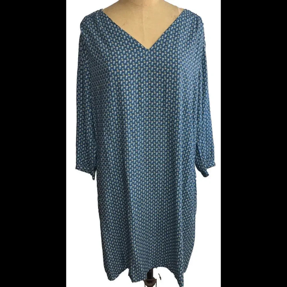 Old Navy Boho Peasant Hippie Floral V Neck 3/4 Sleeve Dress XL NWT‎